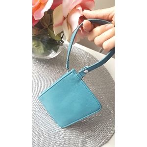Blue Leather🔥Wristlet Mini Coin Purse Pouch
